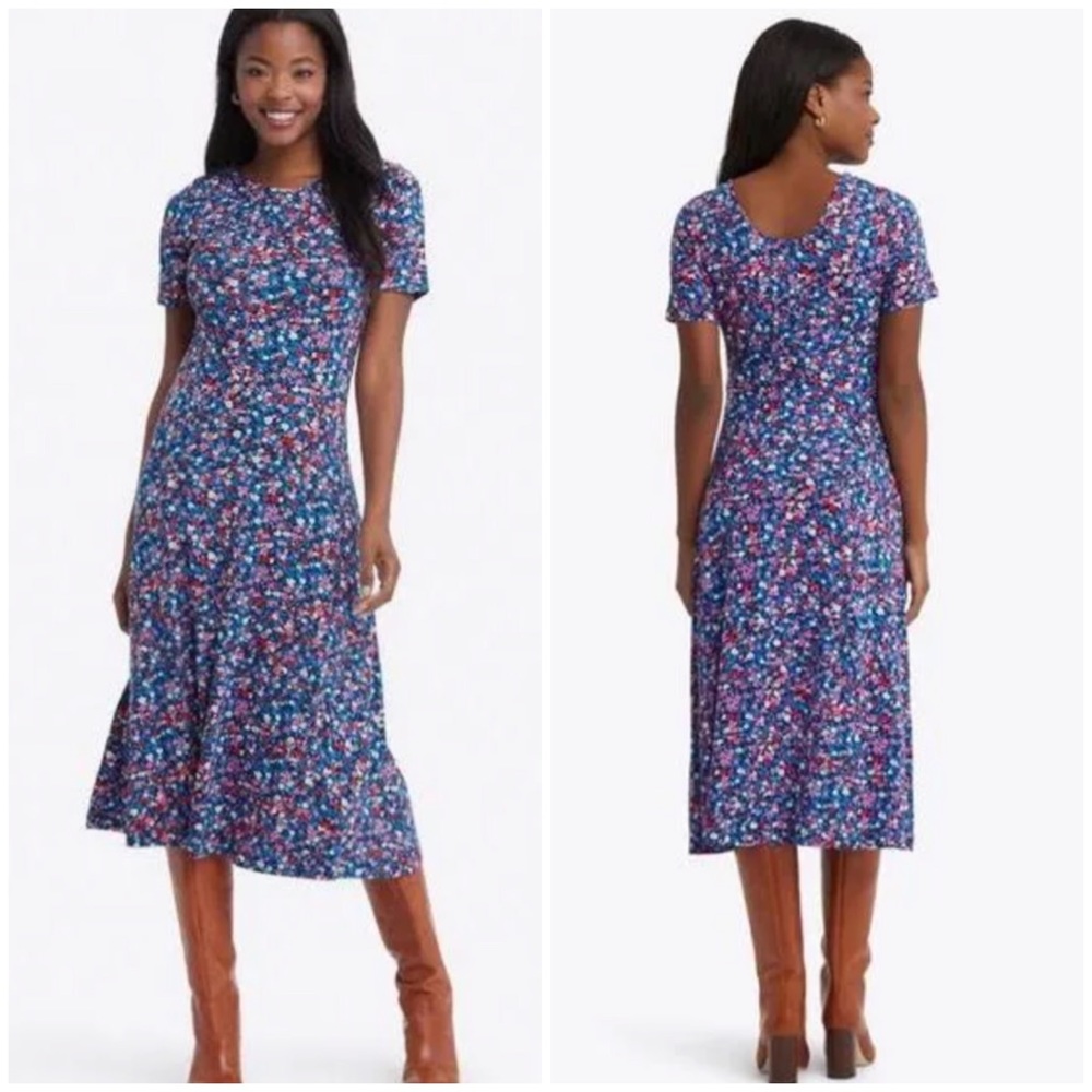James Tammy Midi T-Shirt Dress in Spring Ditsy Floral XXL